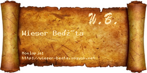 Wieser Beáta névjegykártya